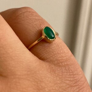 Jade Ring / Natural Jade Ring / 14k Gold Jade Ring / Bezel