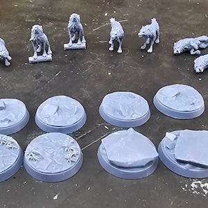 オオカミ - 4つのポーズ - 未塗装ミニチュア - Etsy 日本