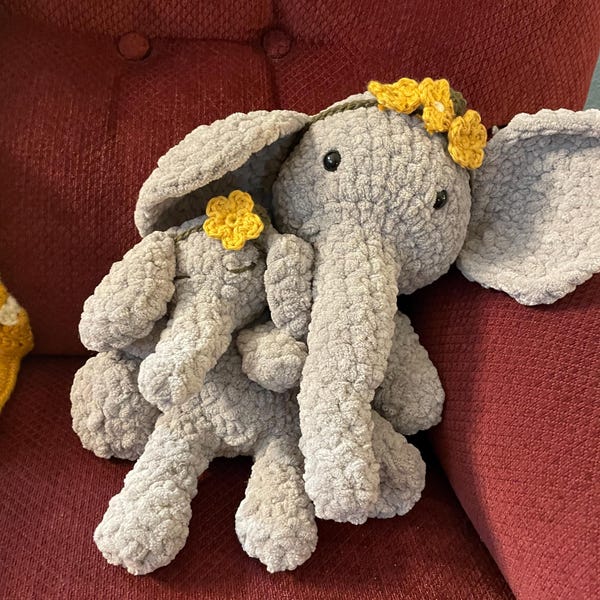 Elephant and Mini Lovey Crochet PATTERNS | Low Sew Crochet Amigurumi ...