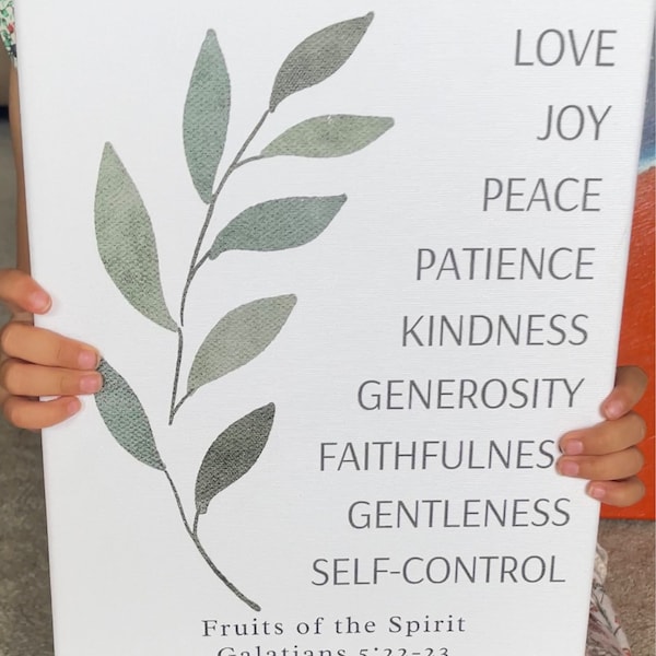 Fruit of the Spirit Framed Canvas Wall Art | Galatians 5 22 Bible Verse ...