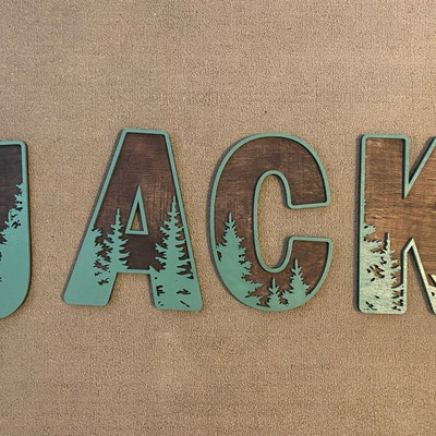 Forest Letters Woodland Nursery Nursery Decor Custom - Etsy