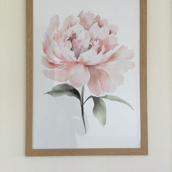Watercolor Blush Pink Peonies Set of 3 Prints, Floral Poster Set ...