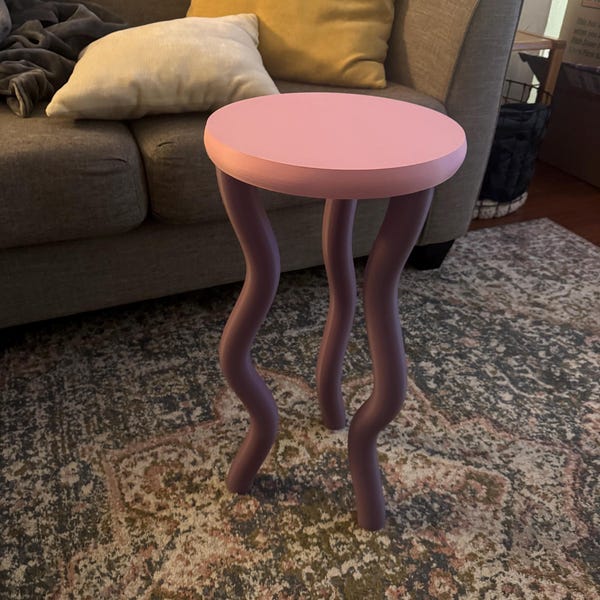 The Jelly Side Table - Colorful Aesthetic End Funky Cute Wavy Dopamine ...