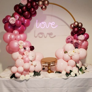 Wokceer Round Backdrop Stand 8FT Gold Wedding Arch Metal Circle Balloon Arch Stand For Birthday Party Wedding Bridal Shower Anniversary