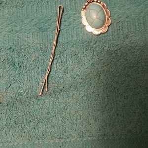 Bicolor Hair Clip in Opal and Salmon