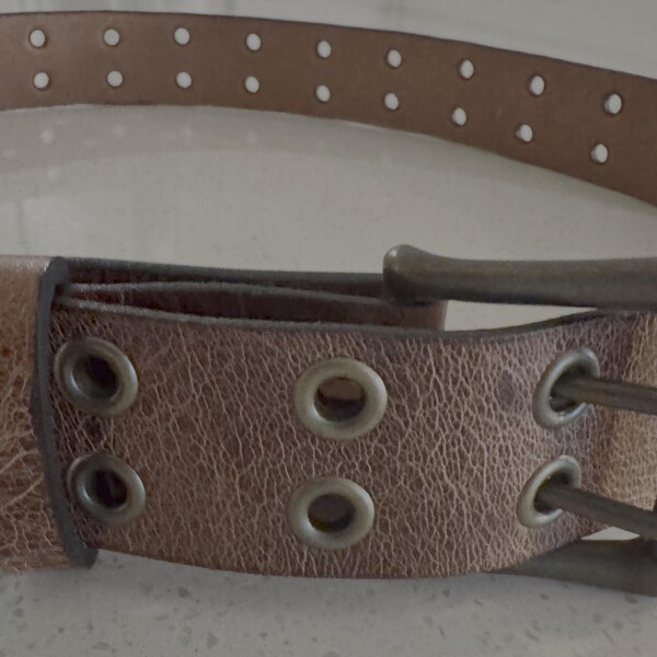Men's 1.5" Double Prong Full Grain Leather Belt - Two Rows Of Holes For Work, Casual, Or Goth Style - View #10