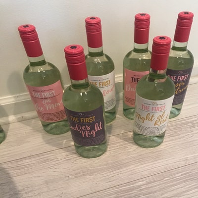 6 Mommy's First Milestones Wine Labels and Stickers, Great Baby Shower and Pregnancy Gift Ideas ...