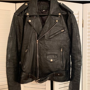 Leather Jacket Men Black Leather Biker Jacket Vintage Jacket - Etsy