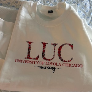 College Floral Letter Embroidered Sweatshirt | Embroidery Sorority Gift Greek Letter Sweatshirt | Family & Friend | SHIPS FROM USA!