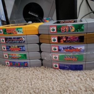 Nintendo N64 cartridge spine top end labels all U.S. games | Etsy