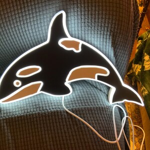 Orca Whale Light up Sign , Neon Like , LED , Killer Whale