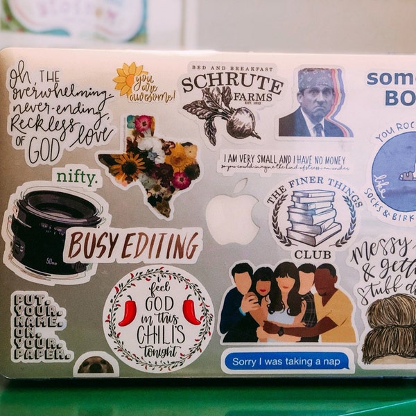 Laptop Stickers / / Messy Bun Sticker / / Laptop Decal / / Gone Pickin ...