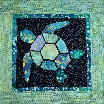 Turtle 2.0 Foundation Paper Piecing Pattern Swimming Hawaii Tropical ...