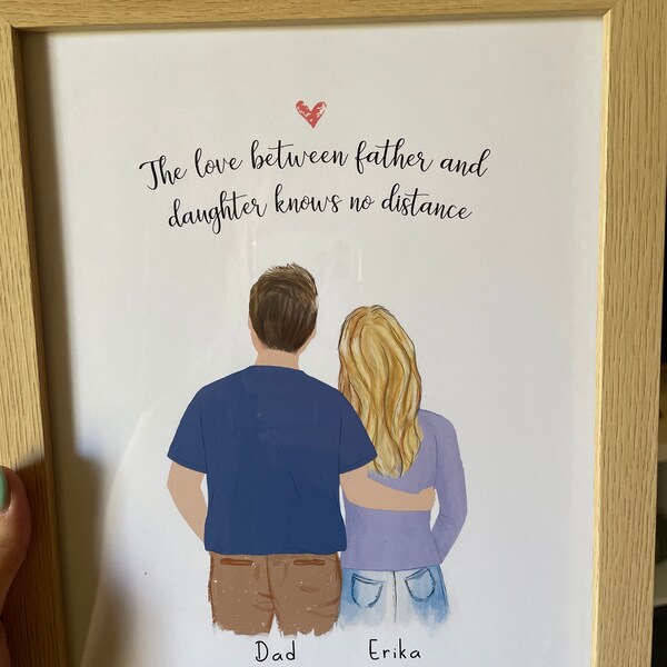Personalized Framed Wall Art Dad and Daughter, Father's Day Gift Idea ...