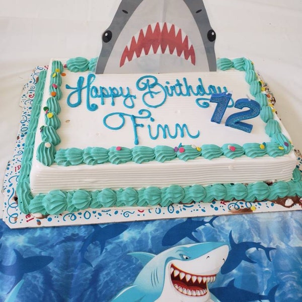 Printable Shark Cake Topper, Shark Centerpiece, Shark Birthday Party ...