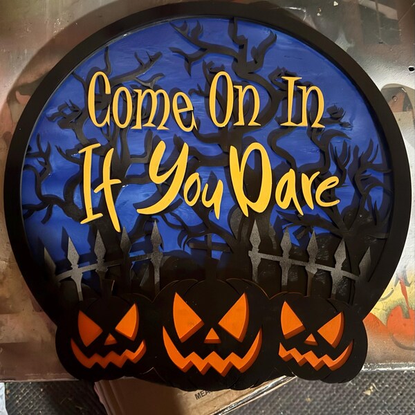 Halloween Door Hanger SVG Laser Cut Files, Jack O Lantern Welcome Sign ...