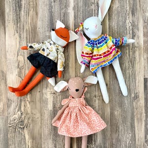 キツネのぬいぐるみの縫製パターン PDF、洋服の作り方チュートリアル