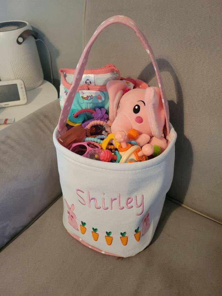 Easter basket, Personalized Easter Basket, monogram easter basket, girls basket, boys basket, girls easter basket, embroidered, rabbit