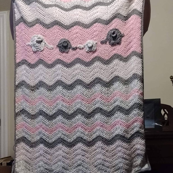 Daisy Cottage Designs Ripple Baby Blanket Crochet Pattern, Classic ...