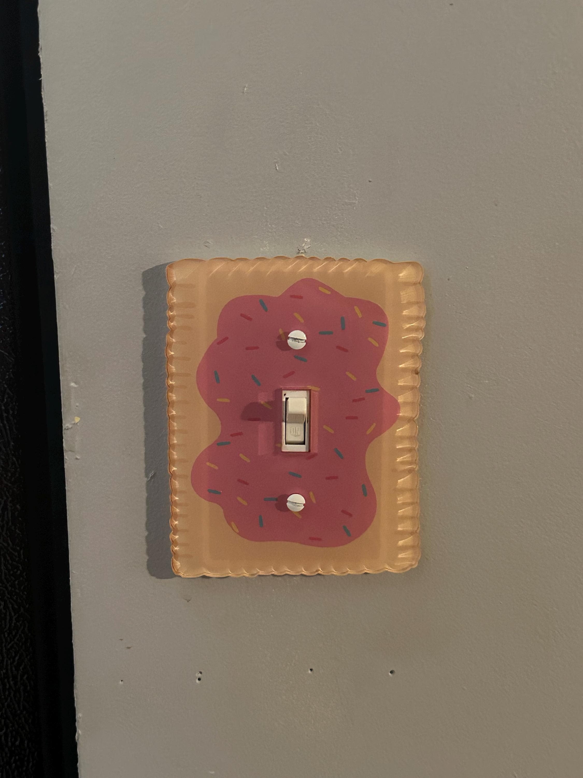 Toaster Breakfast Pastry Light Switch Cover, Laser Cut Acrylic, Home Decor, Single Standard or Rocker Switch option, Renter Friendly