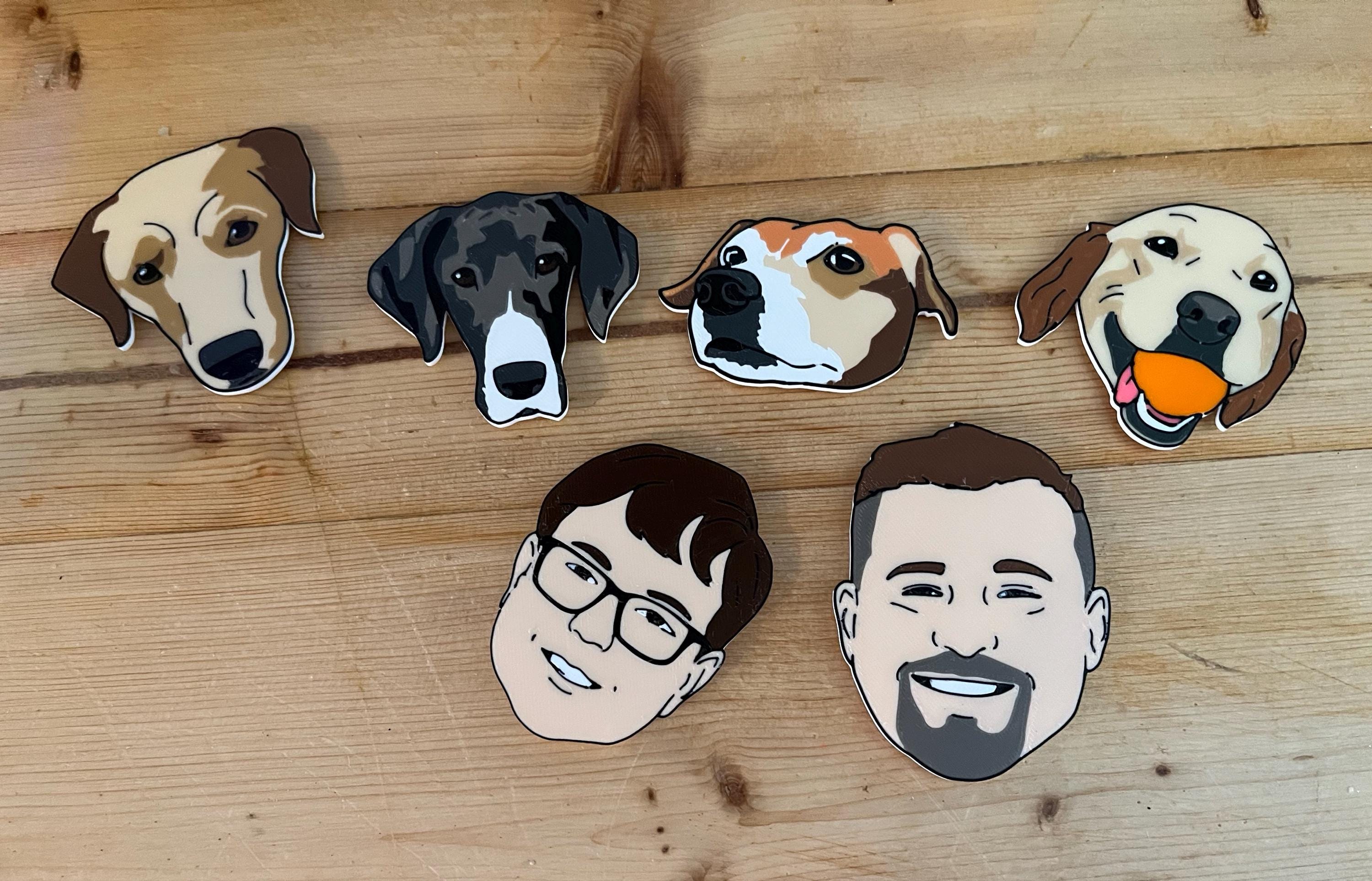 Face Magnets Custom Portrait Magnets, Custom Illustrated Gift, Family Portrait, Funny Gift, Birthday Gift Idea, Gag Gift Idea
