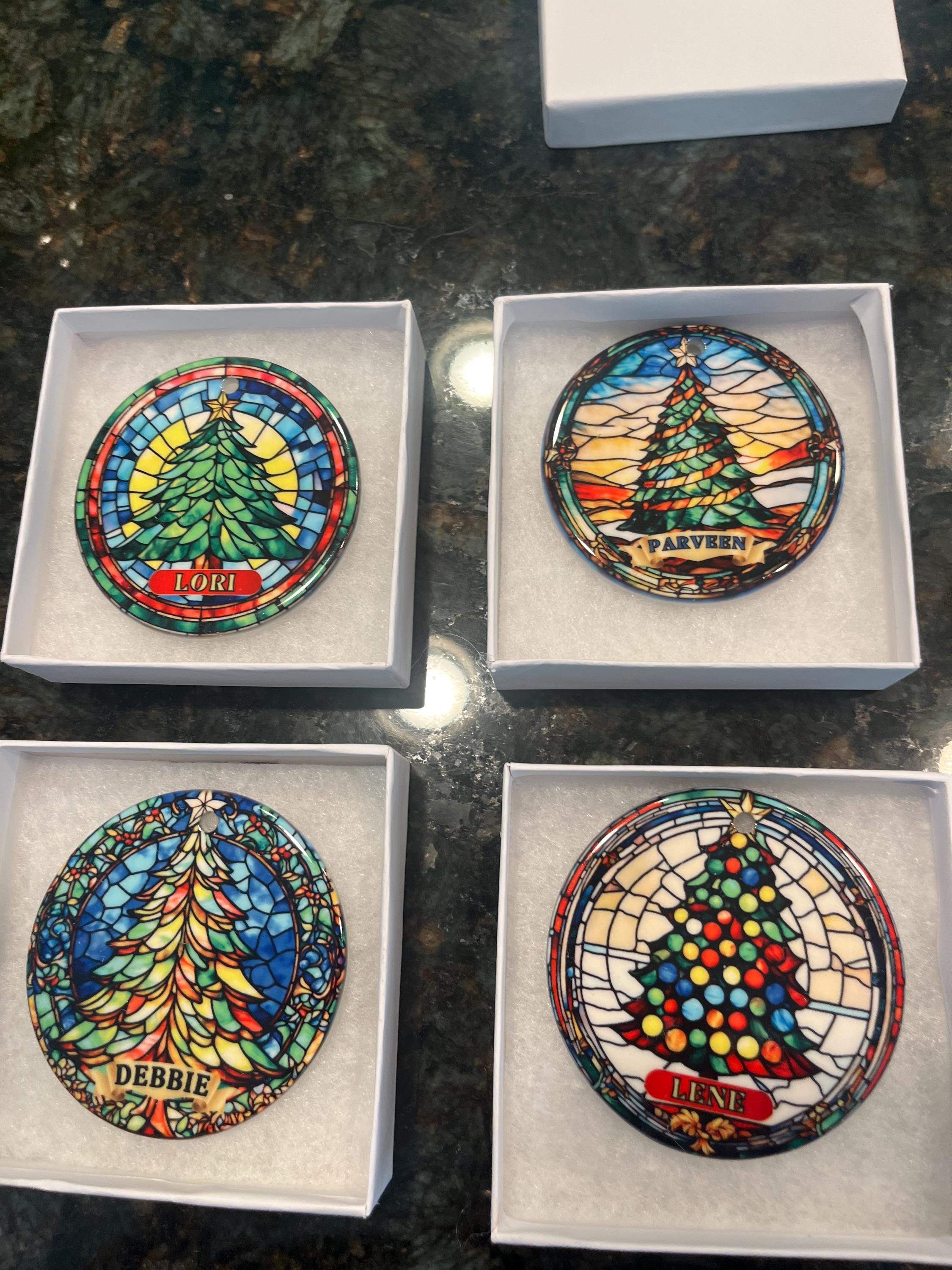 Christmas Tree, 2024 Ornament, Christmas Ornaments, Christmas Decoration, Ceramic, Stained Glass-Look Ornament, Holiday Gift Idea, Custom