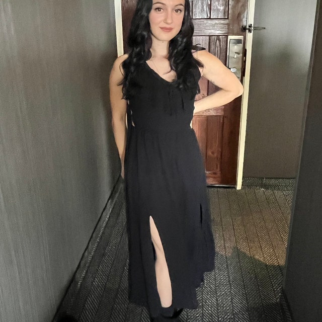 long black dress with sleeves casual NW Open Back Midi Dress – Naked Wardrobe main image 1