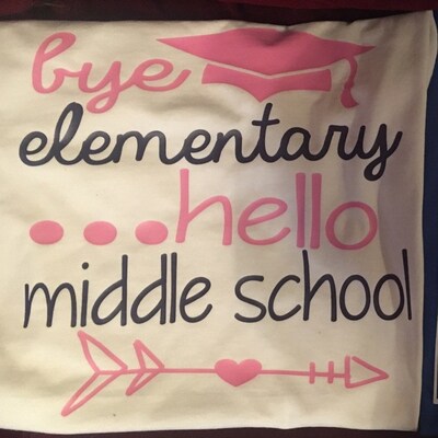 Bye Elementary Hello Middle School SVG, DXF, EPS, Png Files for Cutting ...