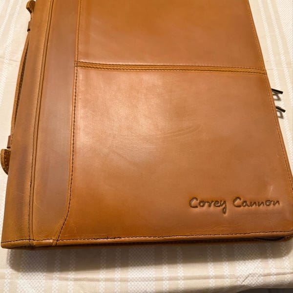 Vintage A4 Crazy Horse Leather Portfolio for Men, Personalized Office ...