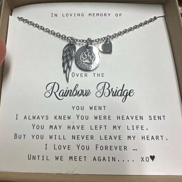 Rainbow Bridge Dog Necklace Loss of Dog Cat Memorial Jewelry Cat Dog ...
