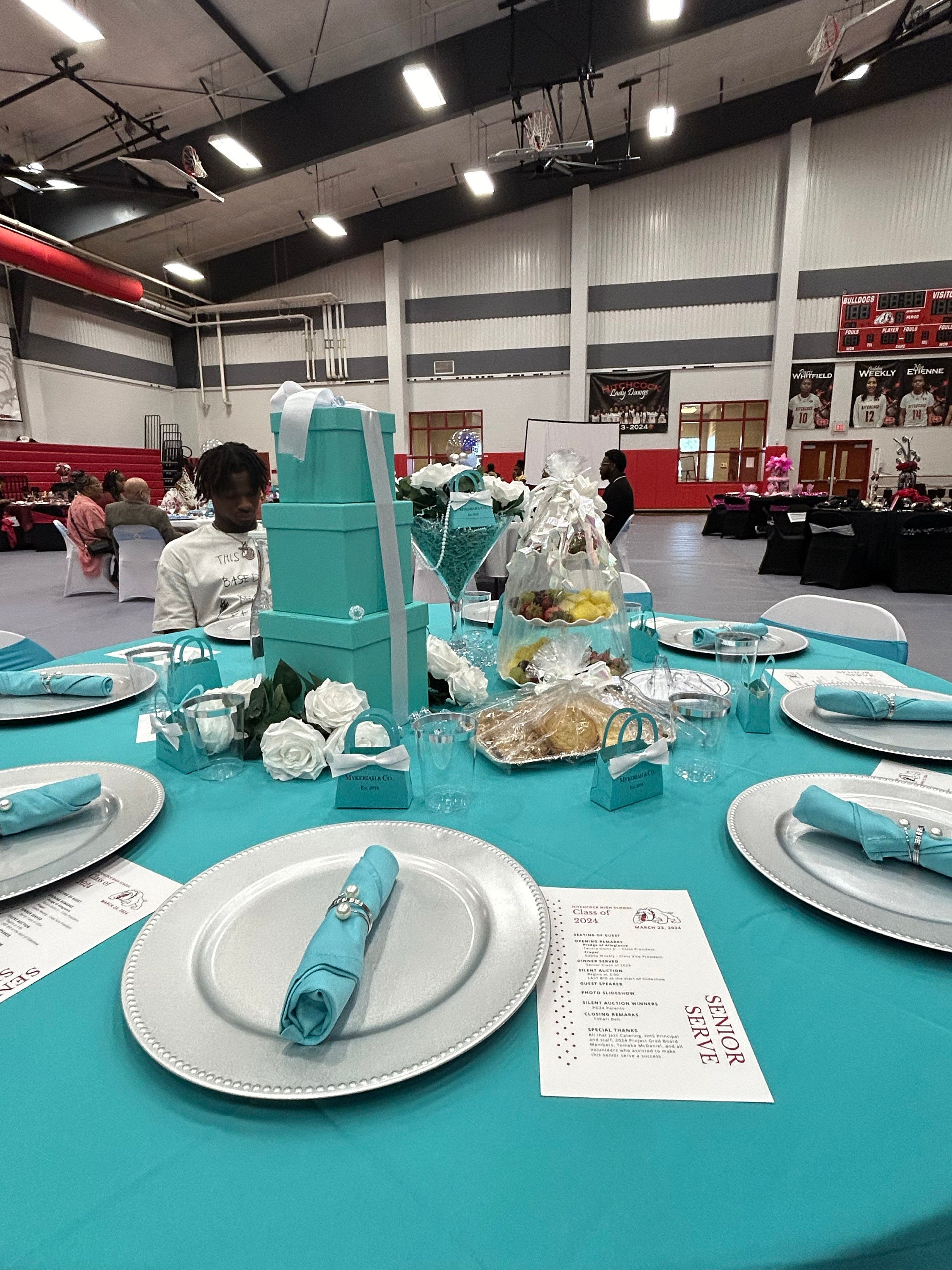 Personalisierte Mini-Geldbörse, Rotkehlchen-Ei-Farbe mit weißer Schleife. Babypartys, Brautpartys, Verlobungen, Sweet 16, Hochzeitssüßigkeiten, 10er-Set