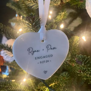 Engaged Ornament | Engagement Gift | Engagement Ornament | Couples Ornament | Engagement Announcement | Wedding Gift | Christmas Engagement