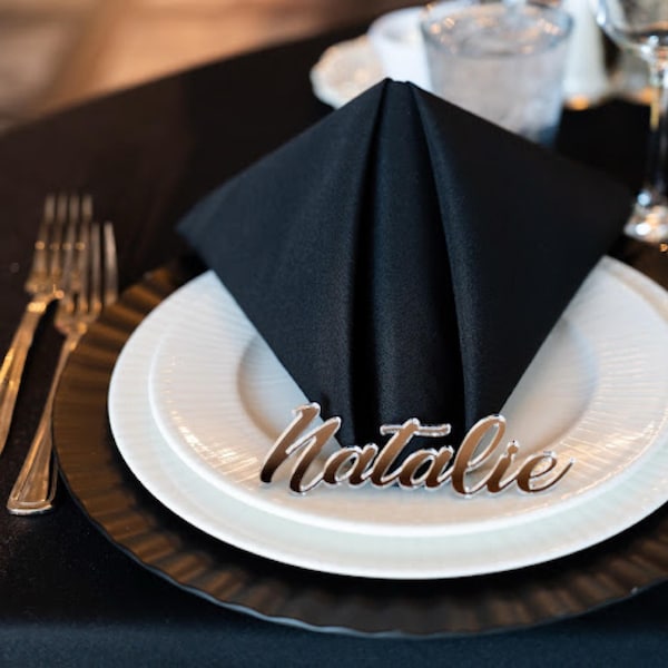 Mirrored Acrylic Place Setting Names for Wedding, Party; Laser Cut ...