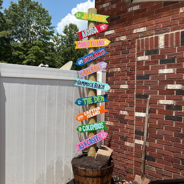 Direction Sign Set Custom Coastal Directional Signs! Set of 10 Signs - Etsy