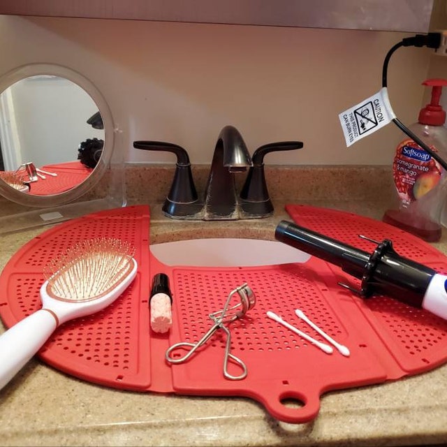 Bathroom Sink Cover for Counter Space. Makeup Mat for Vanity and Bathroom  Must Haves. Great for Rv's and as a Makeup Brush Cleaner. Standard 