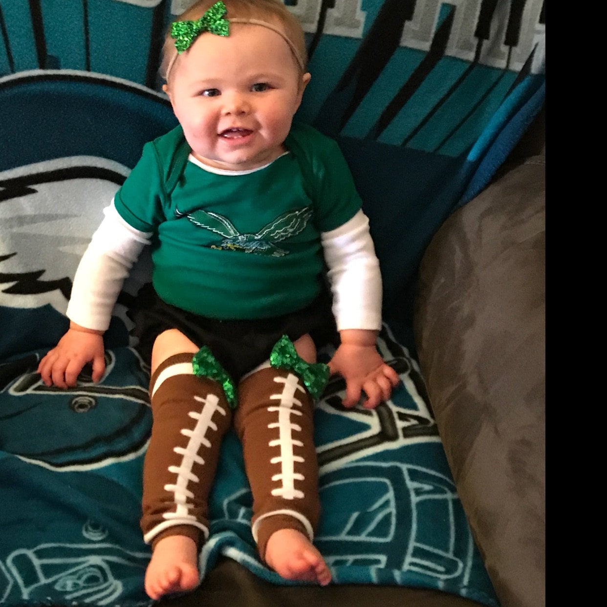 Baby Football Leg Warmers, Sequin Bow Football Leg Warmers for Baby and Toddler, Football Accessories for Kids