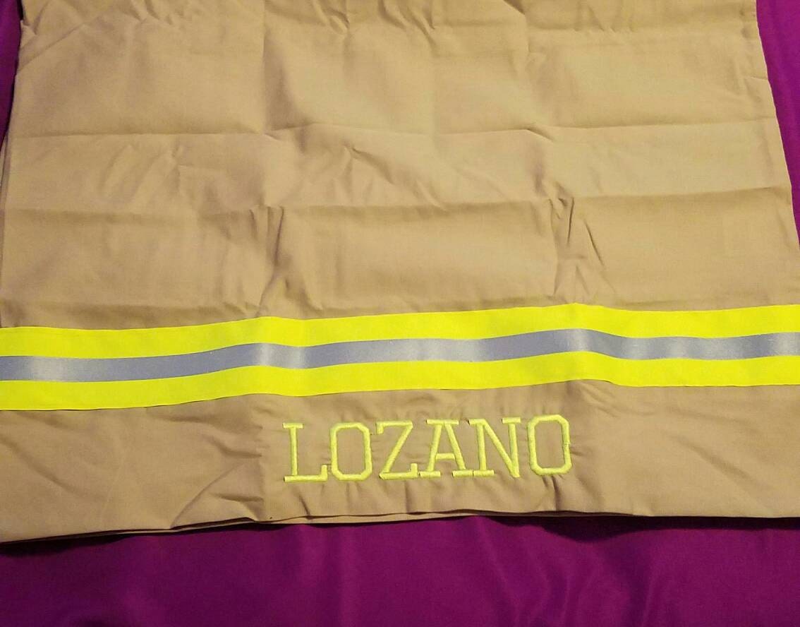 Firefighter Personalized Embroidered Pillowcase, Firefighter Gift, Gift for Him, Firefighter Wedding Gift, Groomsmen, Housewarming Gift