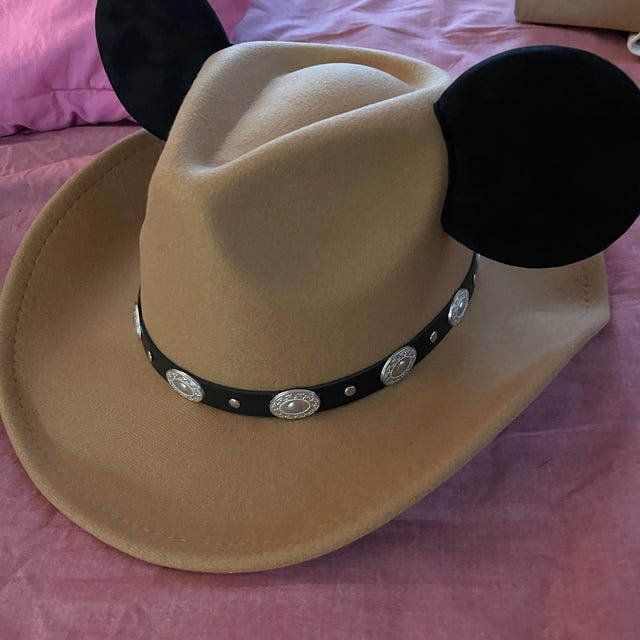 Cowboy Western Hat With SEWED ON Mouse Ears Inspired by Disney