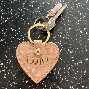 Personalised Leather Keychain Custom Initials Keyring New Home, New Car ...