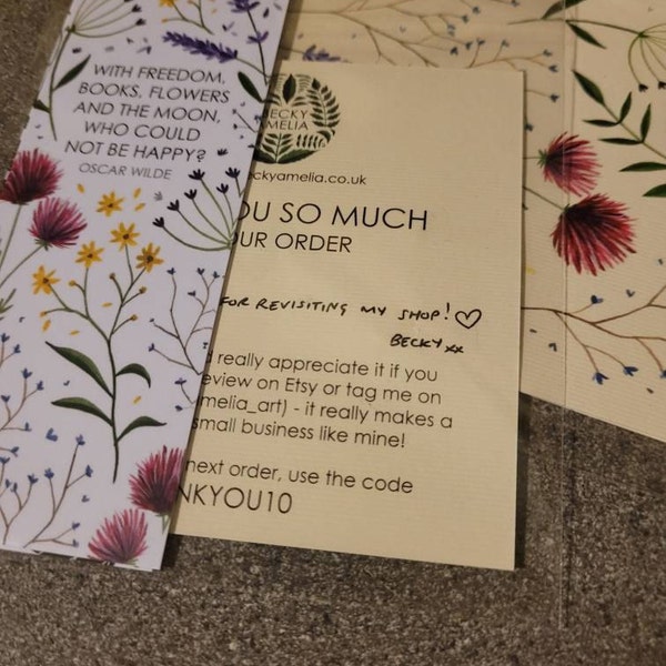 Postcard Set of 6 - Botanical Wildflowers Collection - Watercolour ...