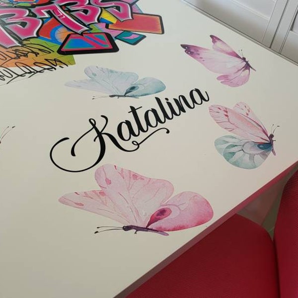Watercolor Butterflies Name Wall Decal - Personalized Butterfly Wall ...