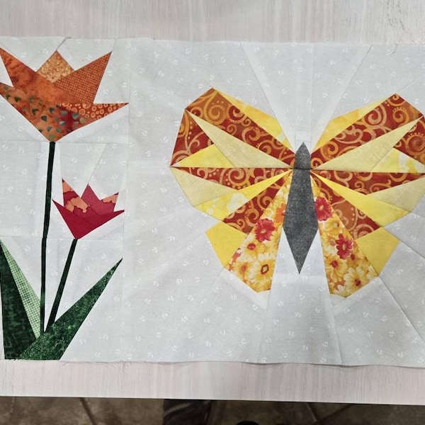 Butterfly FPP Quilt Block PDF Pattern - 4 Block Sizes - Etsy