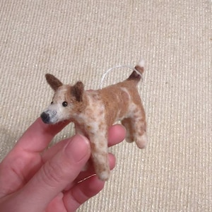 Custom Needle Felted Dog Christmas Ornament: Handmade Pet Memorial Gift