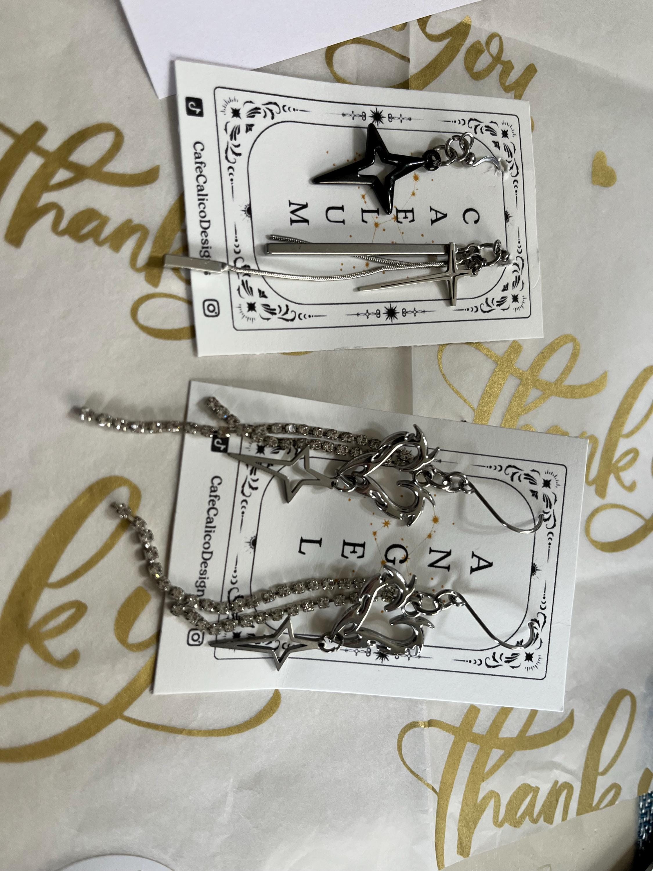 Angel Earrings | Alt Jewelry | Soft Grunge | Y2K Style | Silver Drop Earring | Gift for Girlfriend | 90s Style | Kpop Earrings