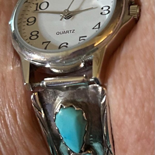 Davina Benally Navajo Handmade Turquoise Ring Size 7.5