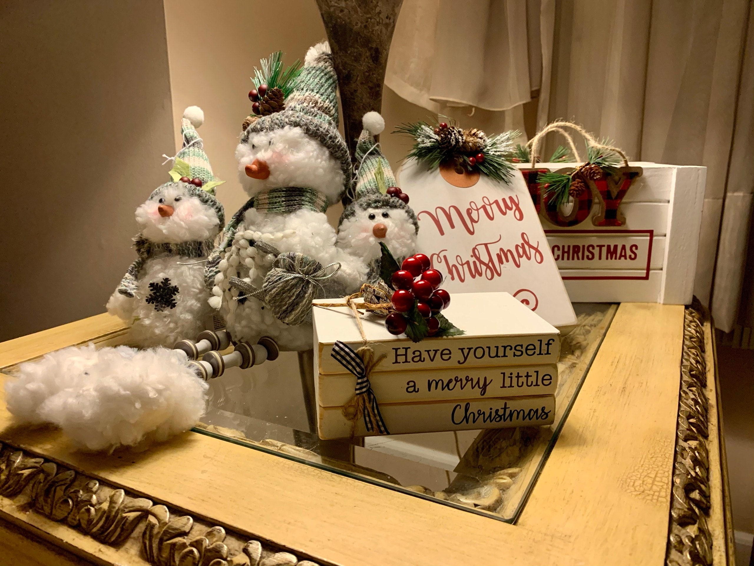 Christmas book bundle, mini book stack, Christmas decor, farmhouse, faux books, set of 3, rustic, teacher gift, housewarming, wooden books