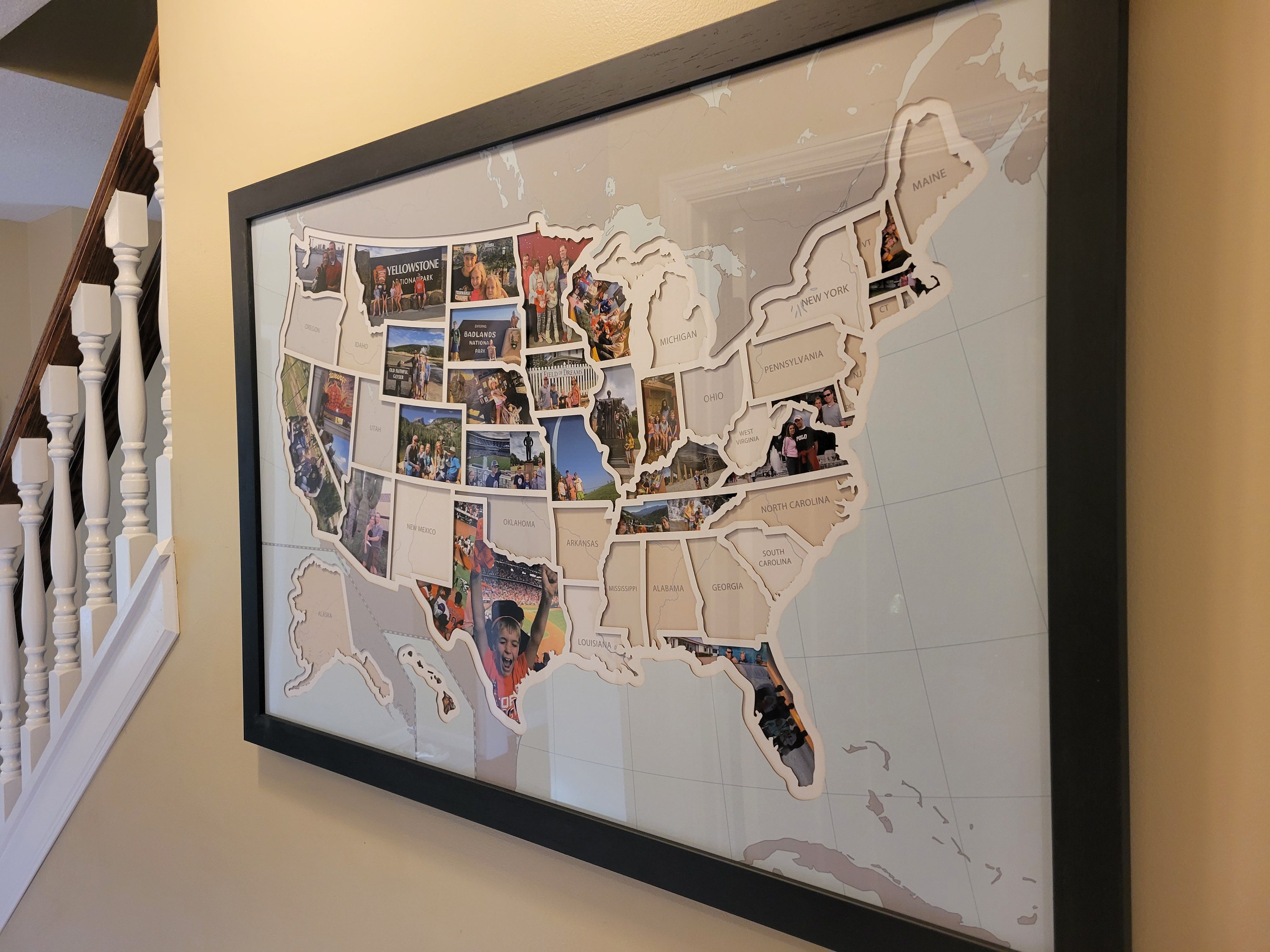 USA Photo Map - 50 States Travel Map Gift