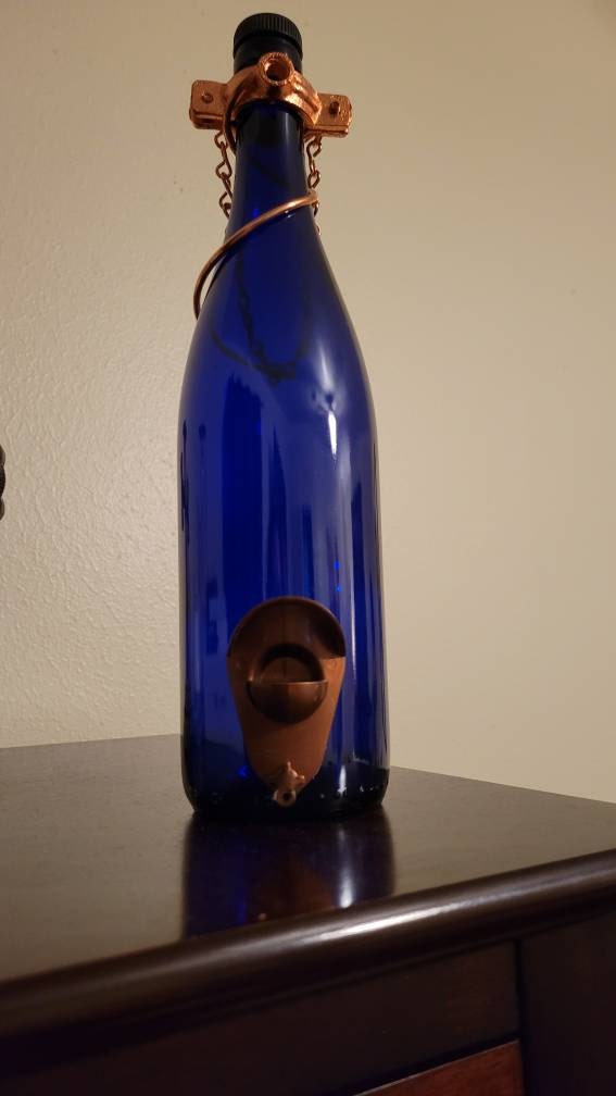 Bird Feeders for the Outdoors, Wild Birdfeeder, Wine Bottle Decor, Upcycled Decor, Garden Decor, Gift for Mom, Wine Bottle Gift Ideas