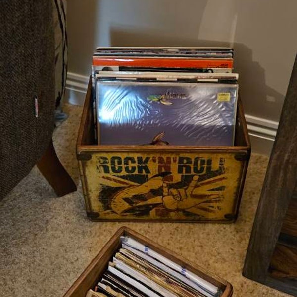 Retro Rustic Vinyl Record Boxes - Etsy UK