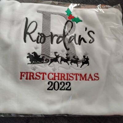 My 1st Christmas Bodysuit and Headband Set